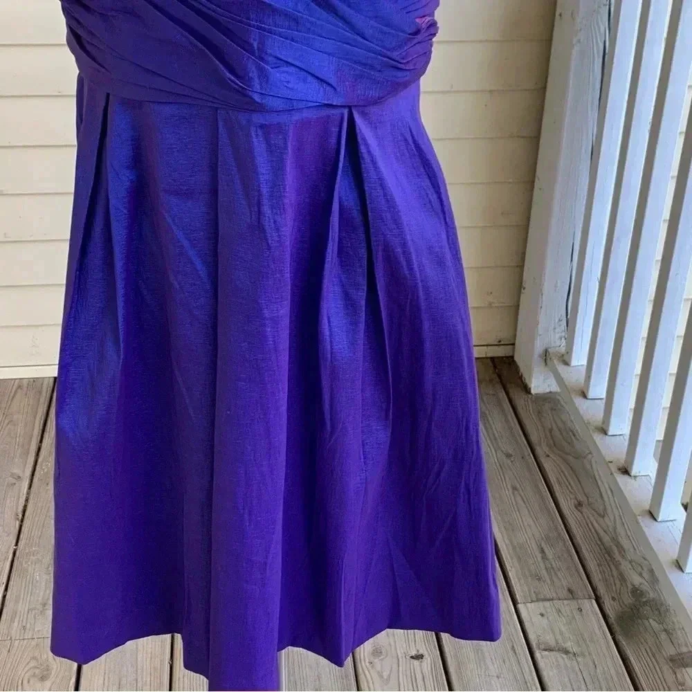 Calvin Klein Taffeta Cocktail Party Dress 12 Iridescent Blue & Purple Night